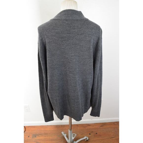 Smartwool Sweater Mens Large 1/2 Zip Gray Casual Pullover Merino Wool Blend - Picture 3 of 6